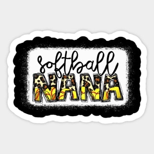 Softball Nana Leopard Shirt Softball Nana Sticker